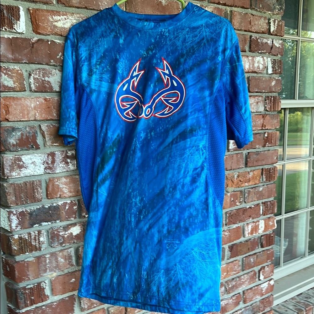 Real tree fishing blue short sleeve T-Shirt Size S